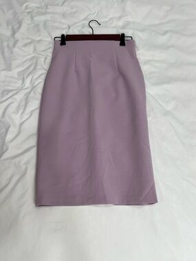 NYMPHE Lilac High-Waist Slit Back Pencil Skirt